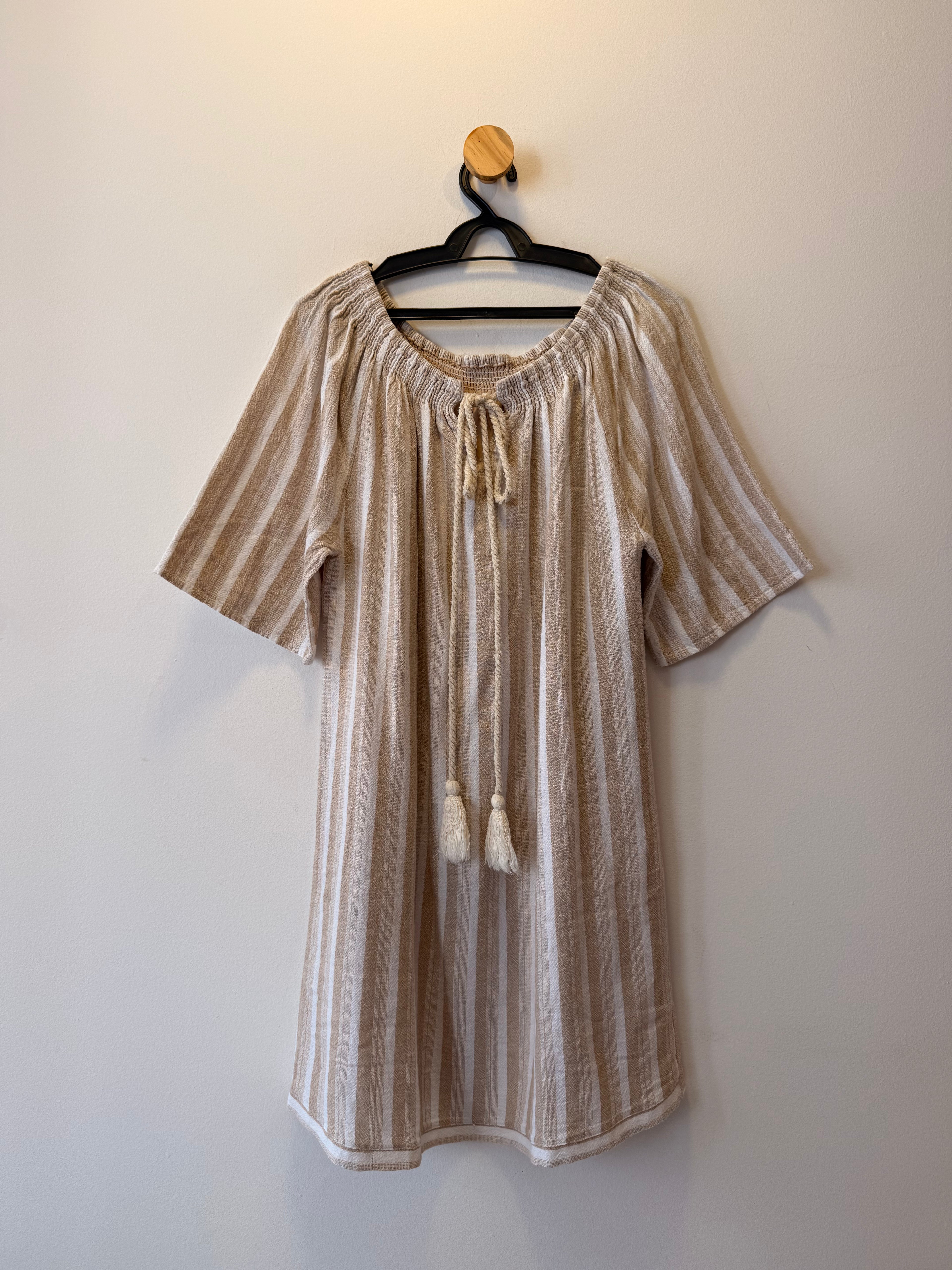 Vestido algodão listrado