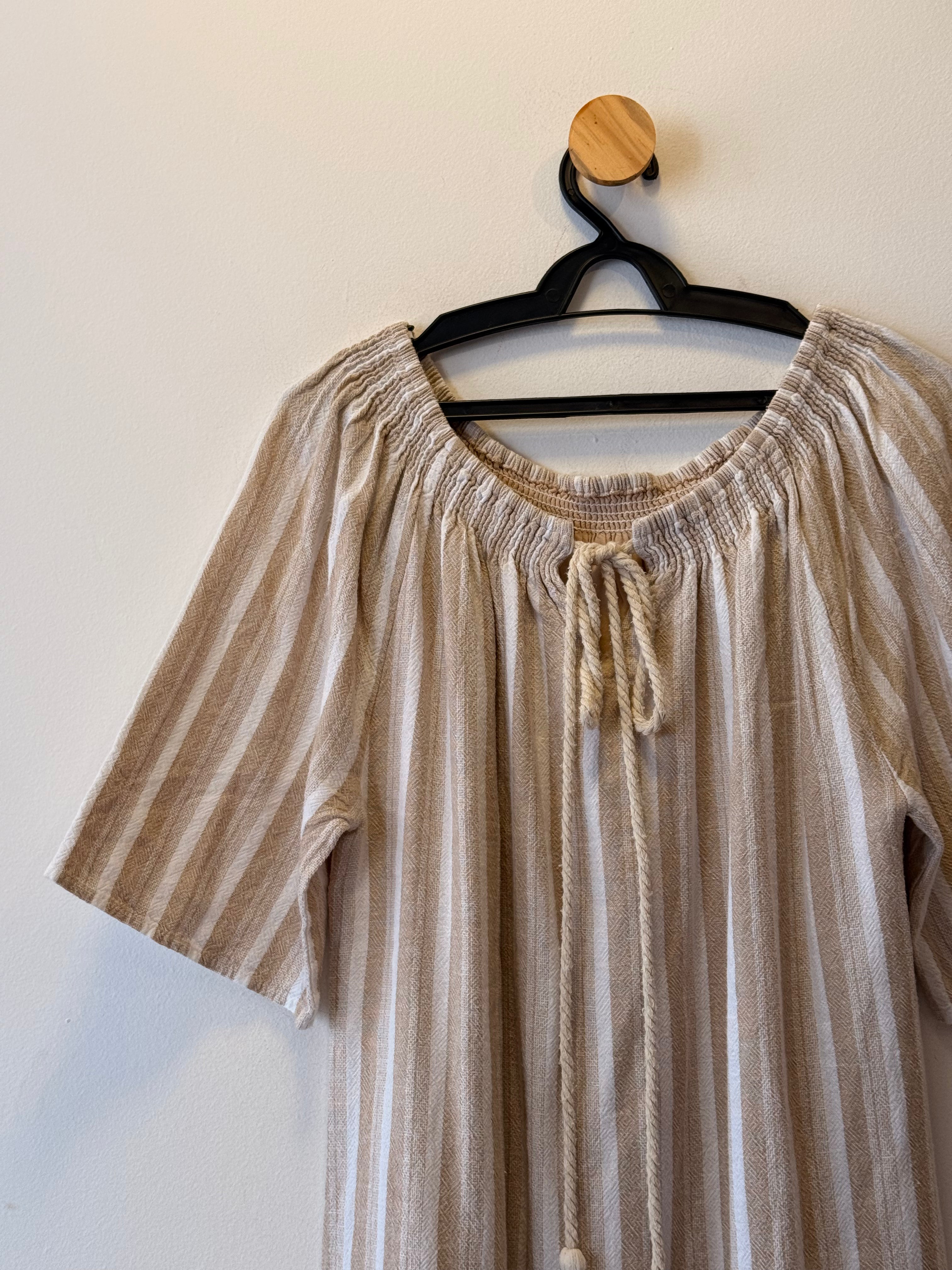 Vestido algodão listrado