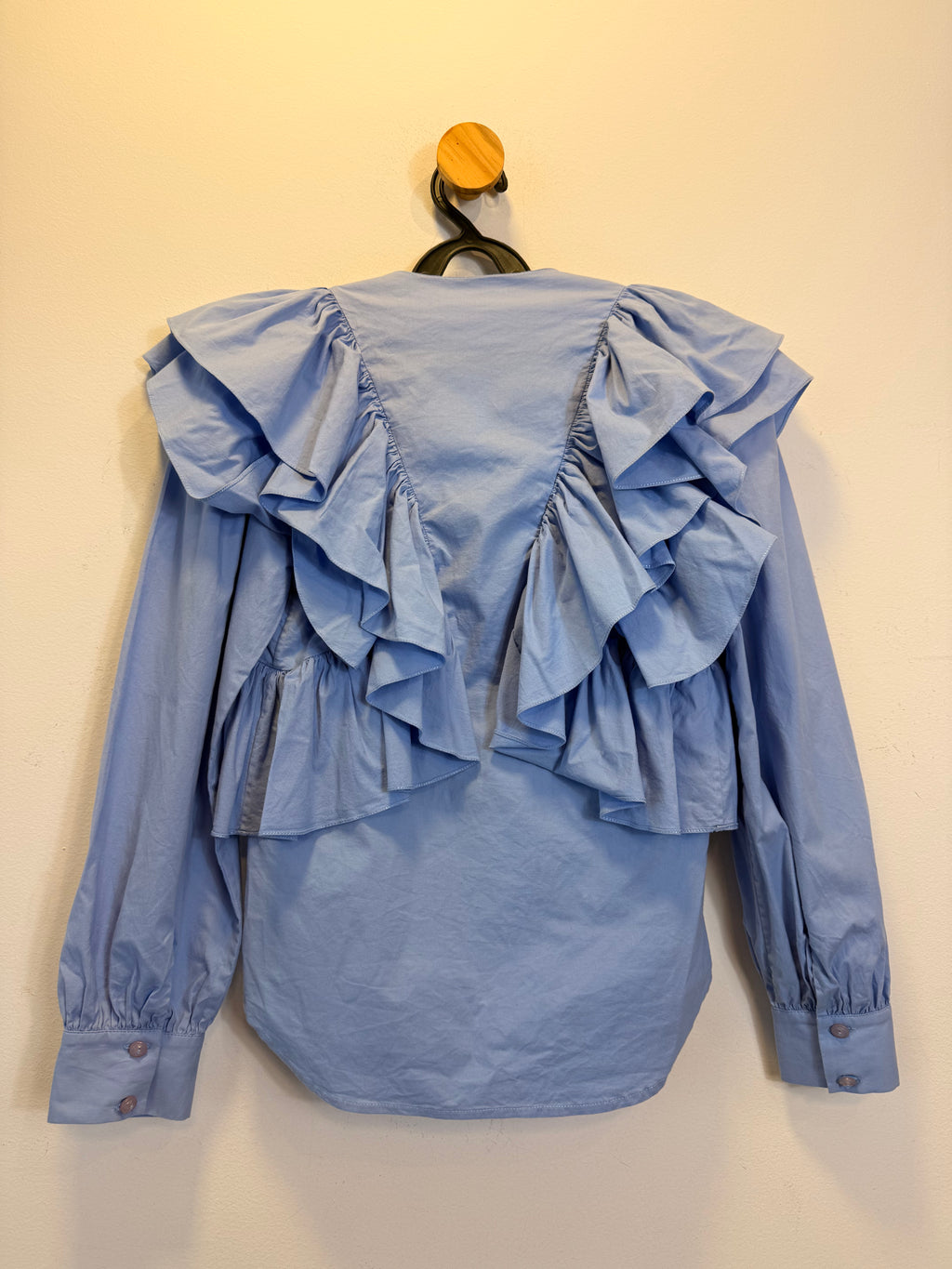 Blusa Babados Azul Nati Vozza