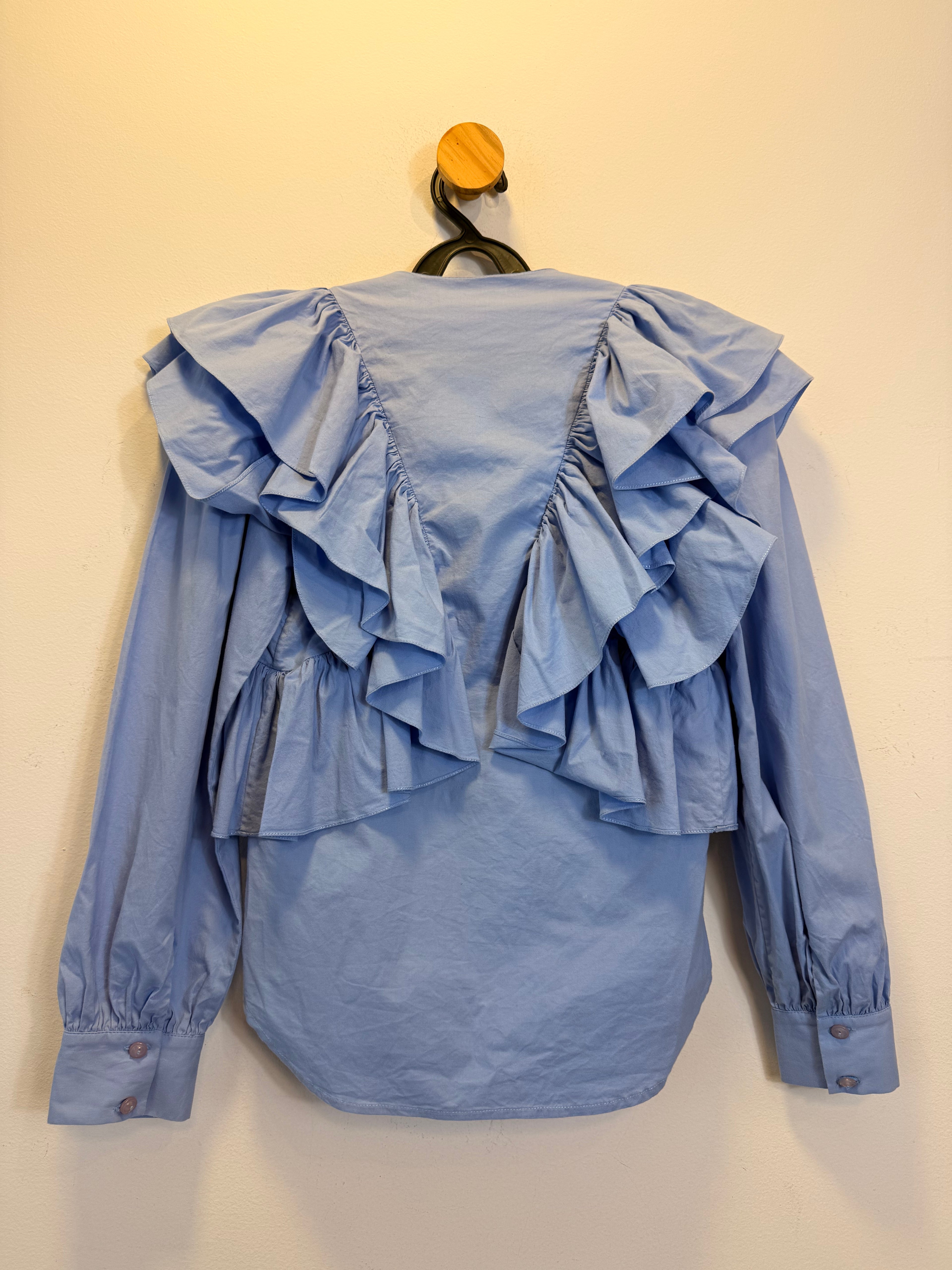 Blusa Babados Azul Nati Vozza