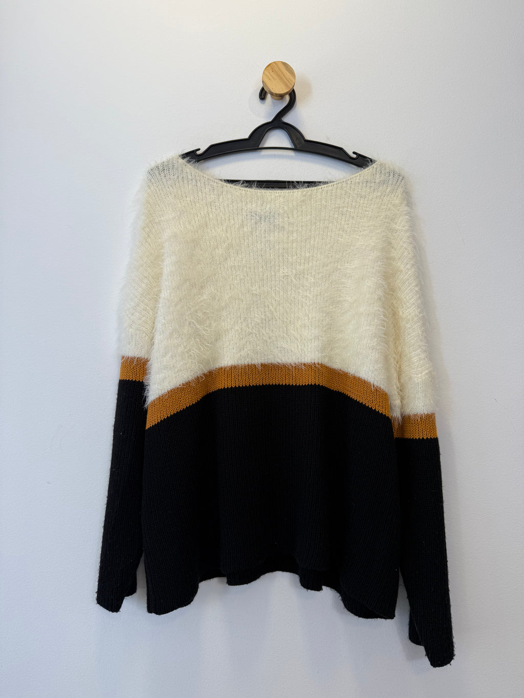 Suéter em Tricot Tricolor