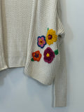 Cardigan em Tricot Floral