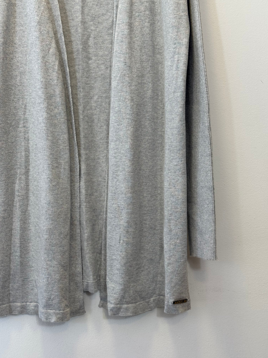 Cardigan Tricot Cinza Alongado