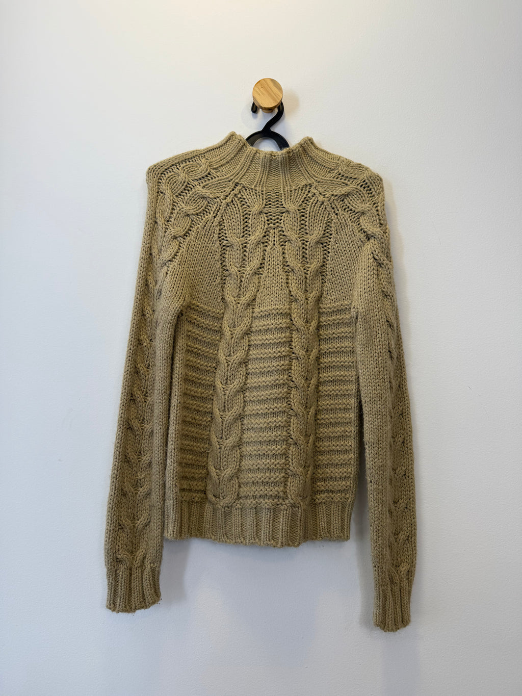 Pulôver Tricot Trançado Bege