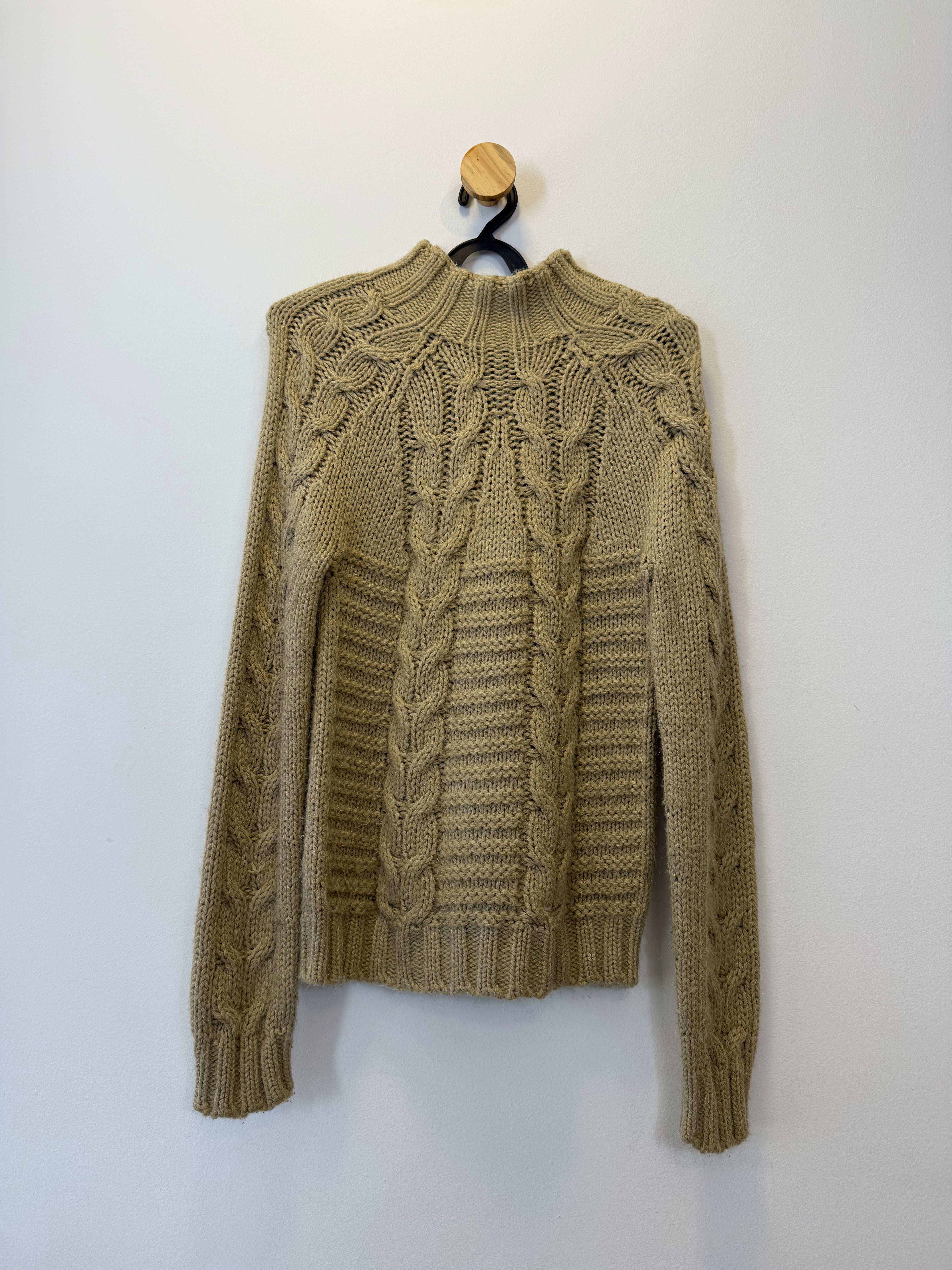 Pulôver Tricot Trançado Bege