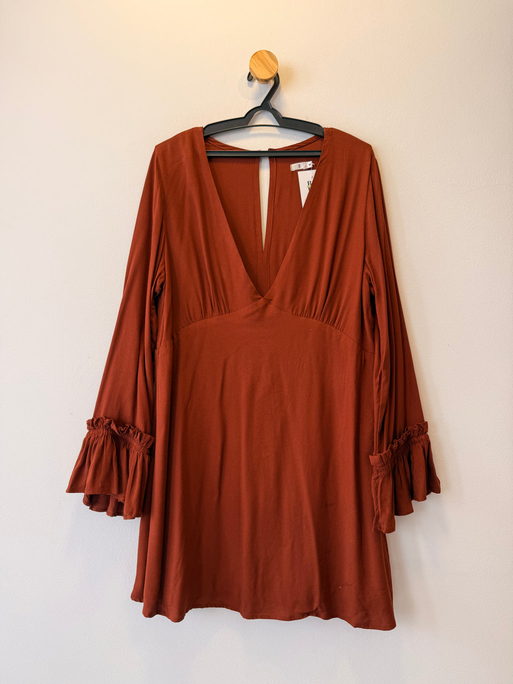 Vestido Manga Longa Terracota