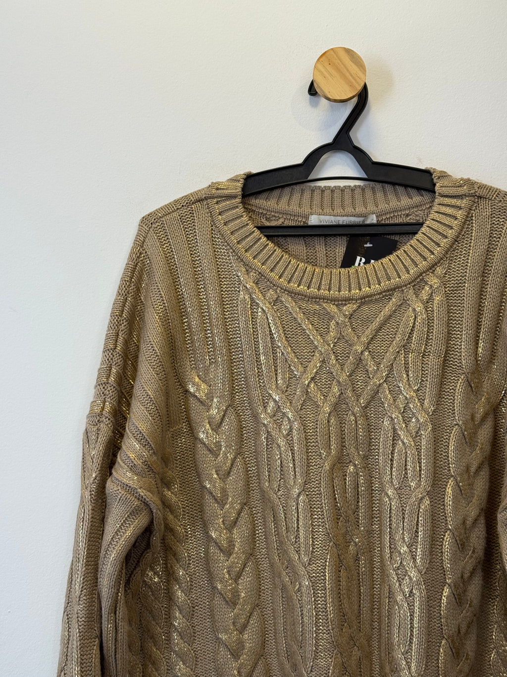 Suéter Tricot Resinado Dourado