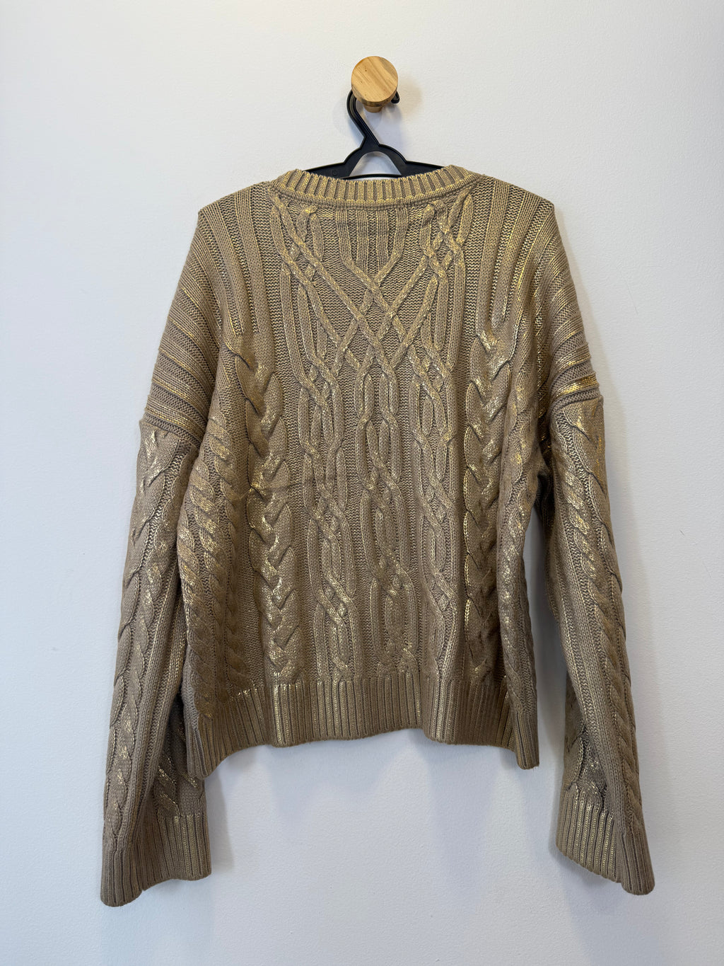 Suéter Tricot Resinado Dourado