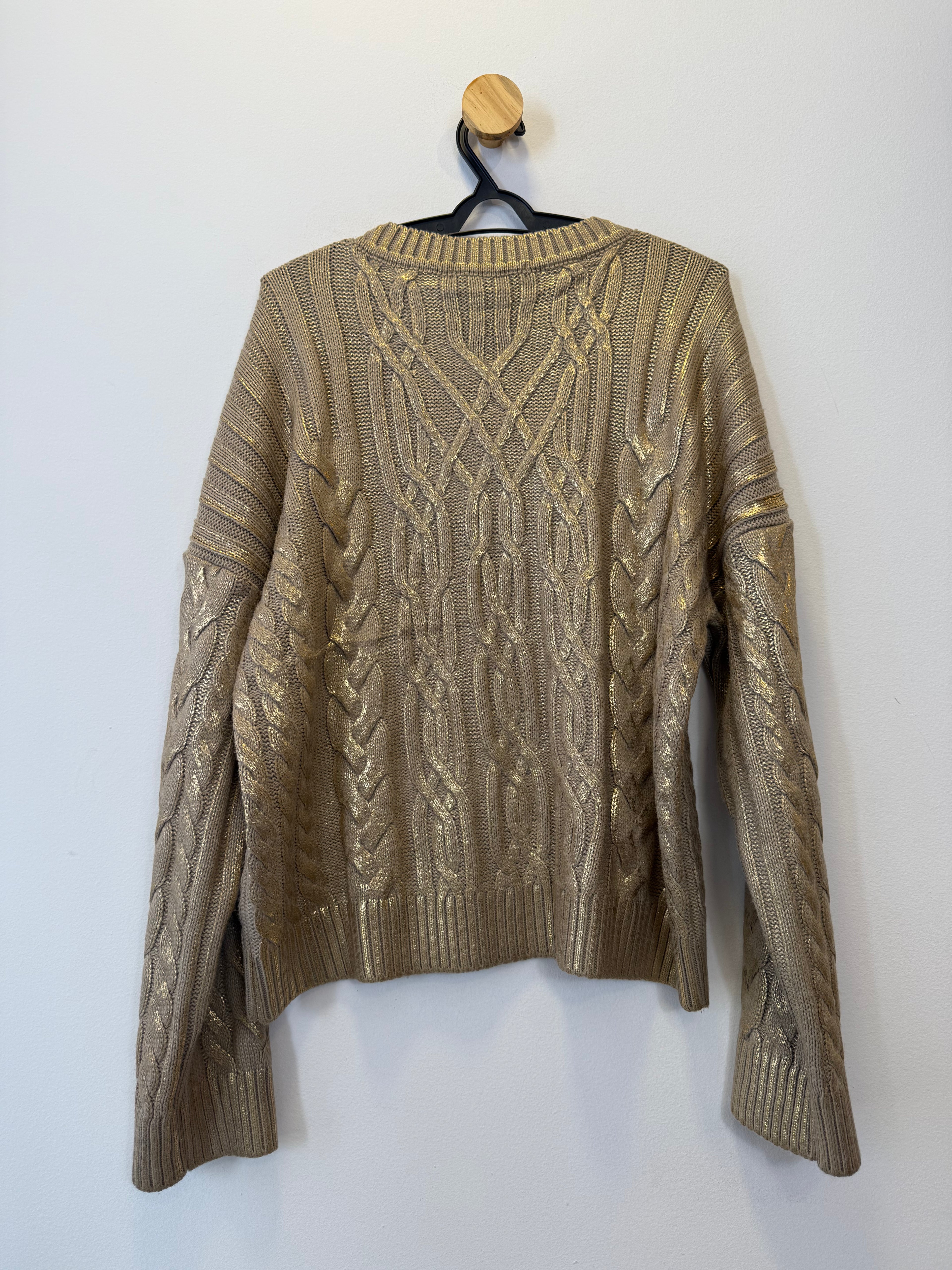 Suéter Tricot Resinado Dourado