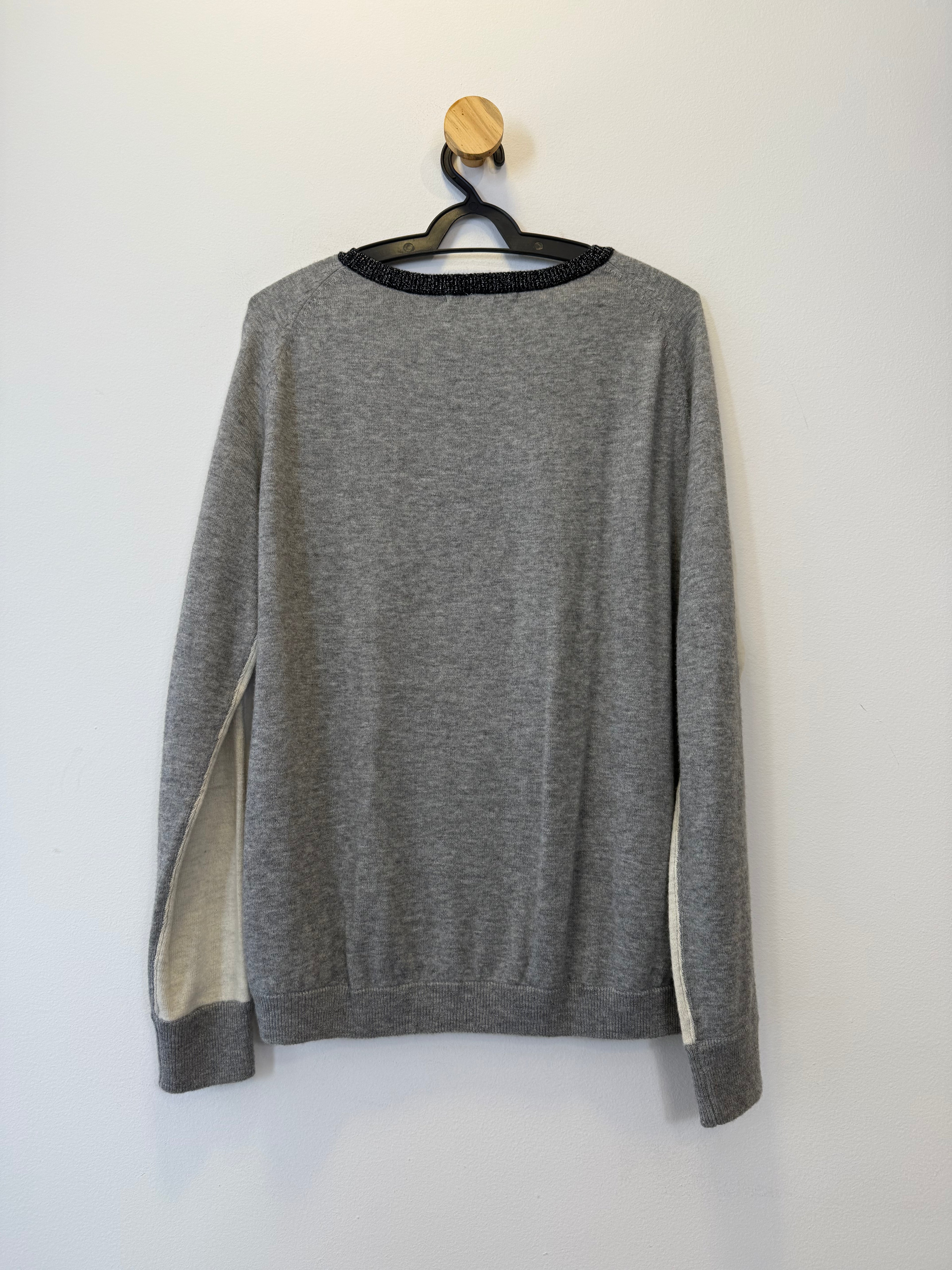 Blusa Tricot Mescla Cinza