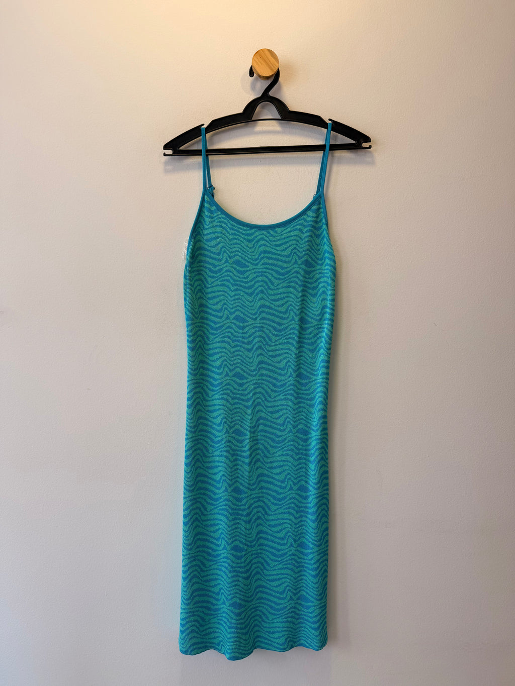 Vestido Azul Estampado de Malha