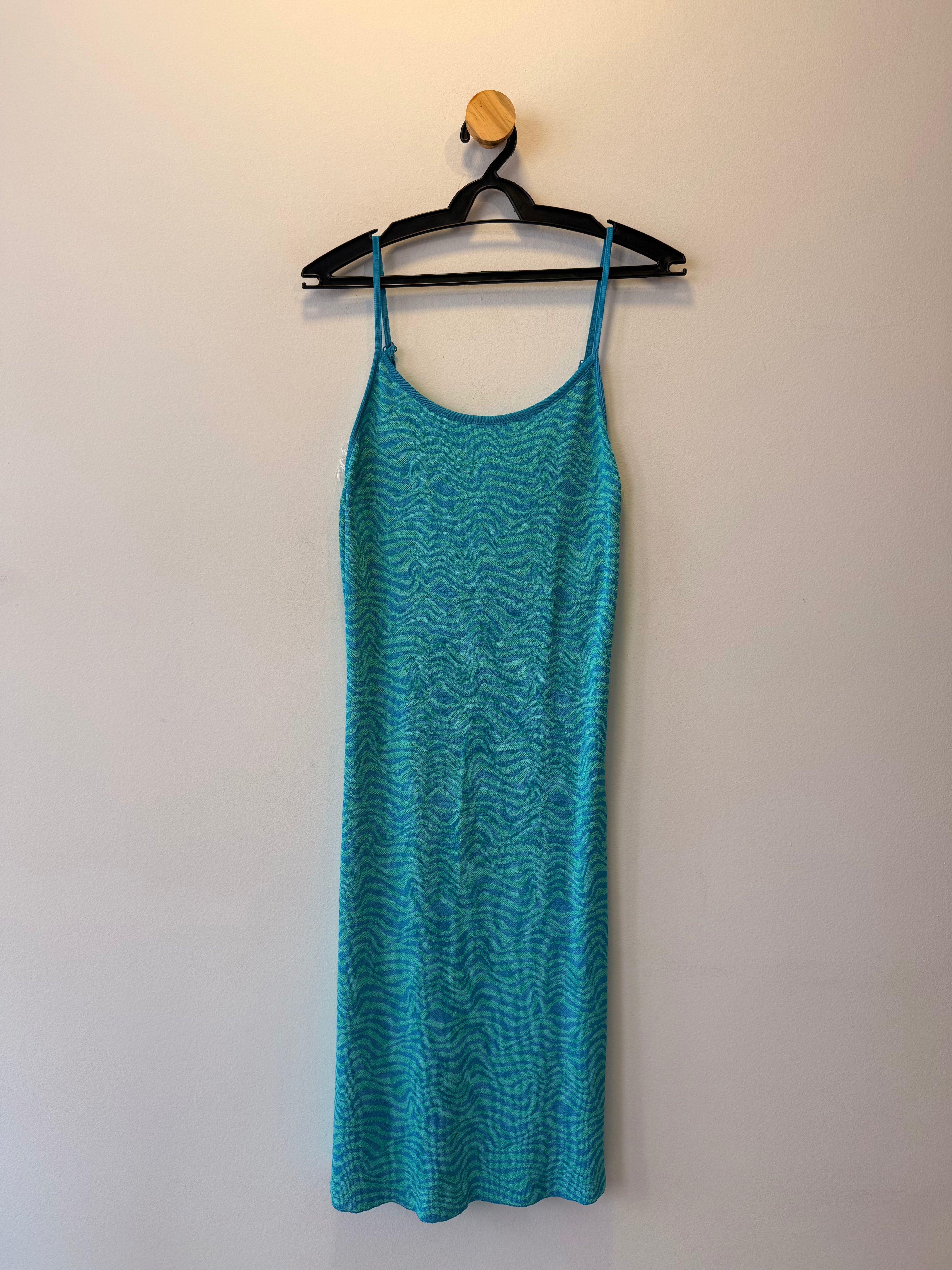 Vestido Azul Estampado de Malha