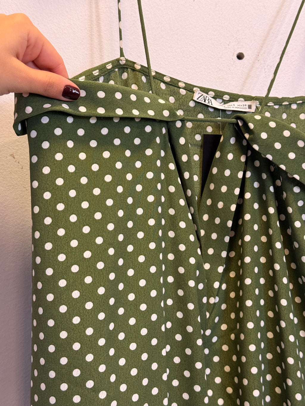 Vestido Poá Verde Zara