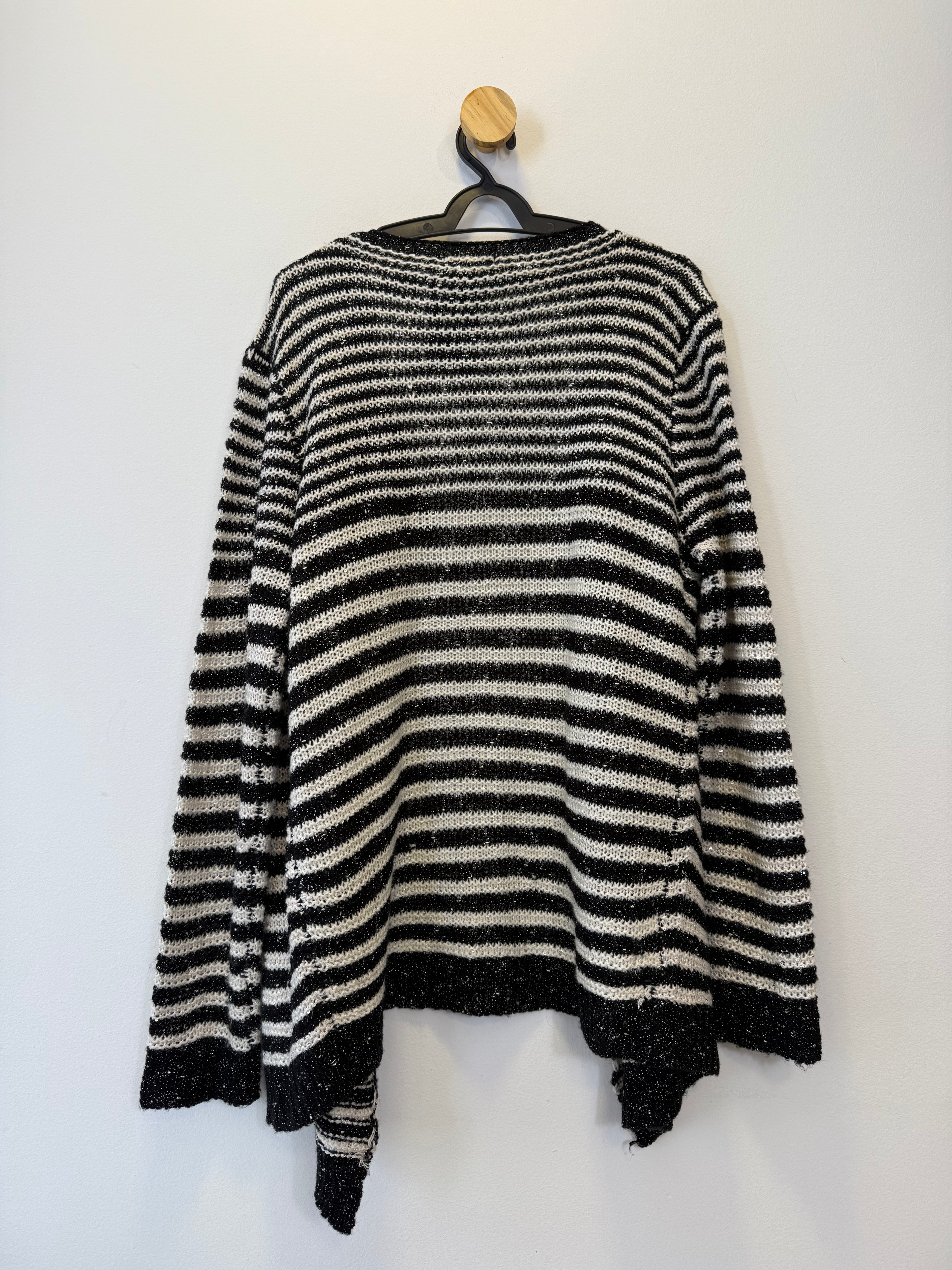 Cardigan Tricot Alongado Listrado