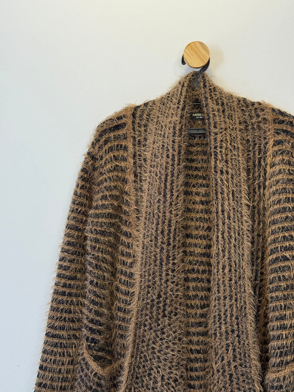 Cardigan Tricot Alongado Marrom