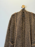Cardigan Tricot Alongado Marrom