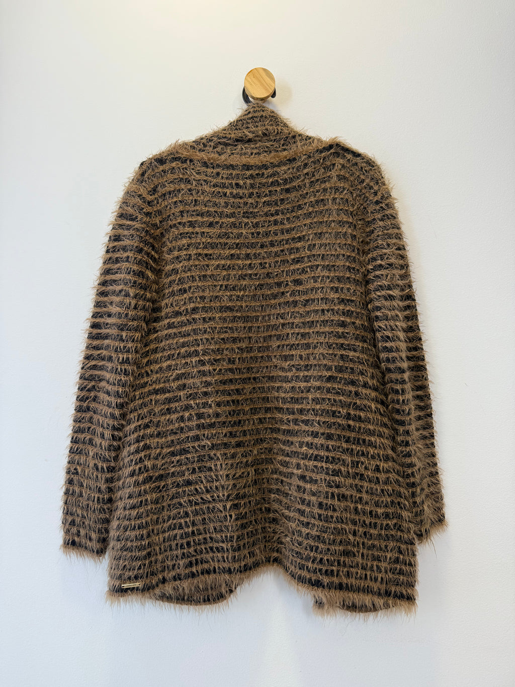 Cardigan Tricot Alongado Marrom
