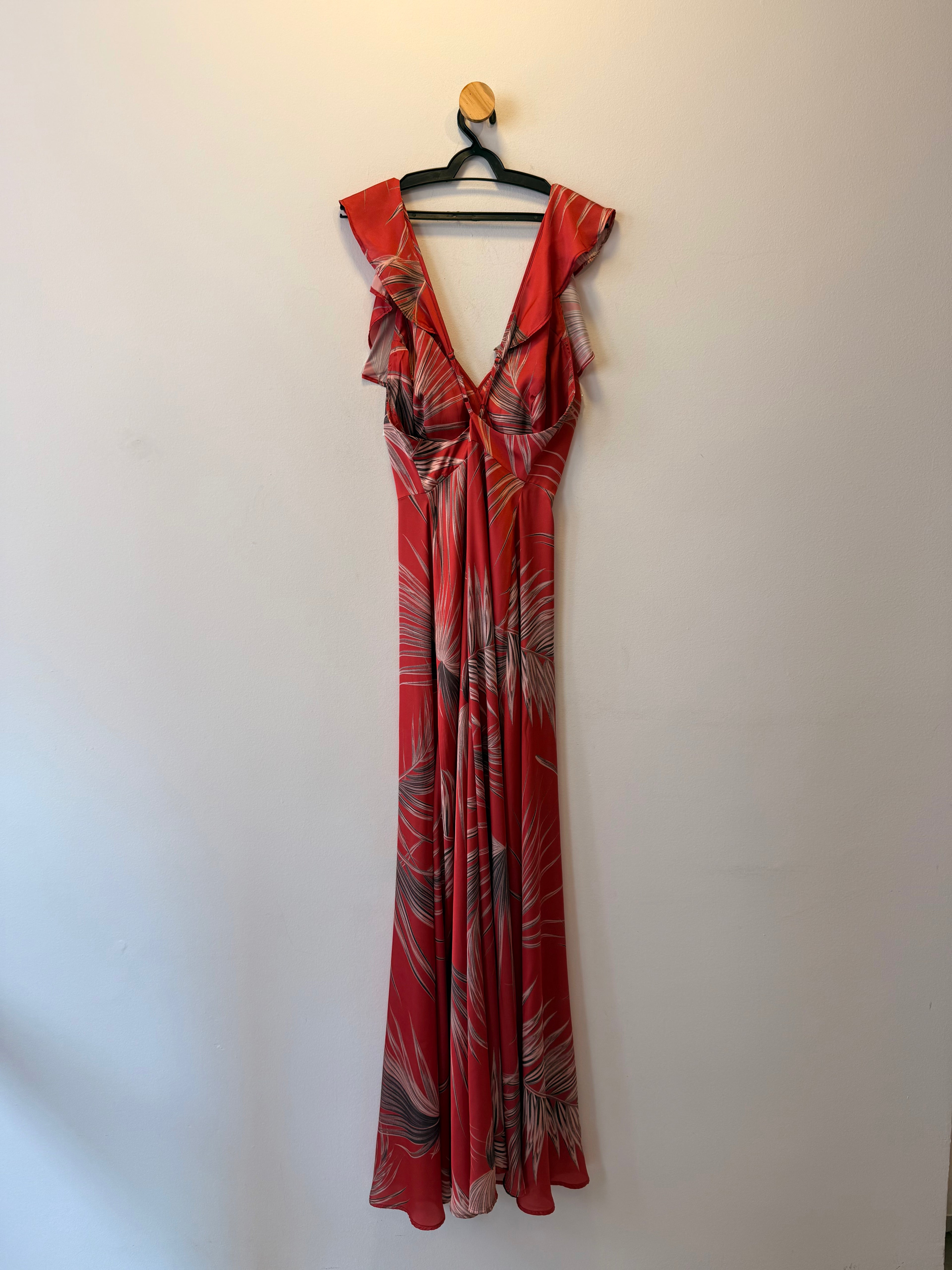 Vestido Longo Vermelho Estampado
