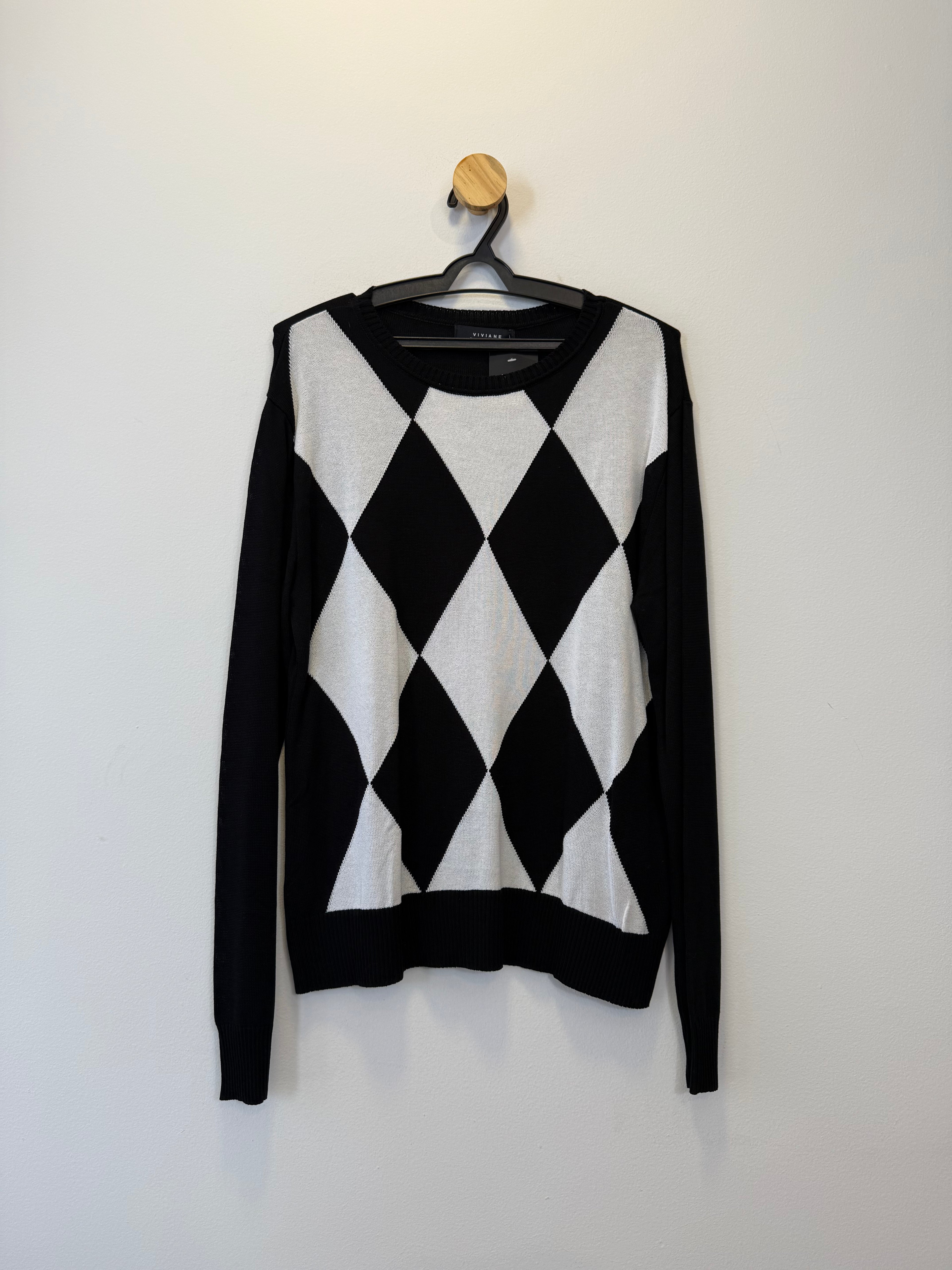 Suéter Tricot Estampa Rombos