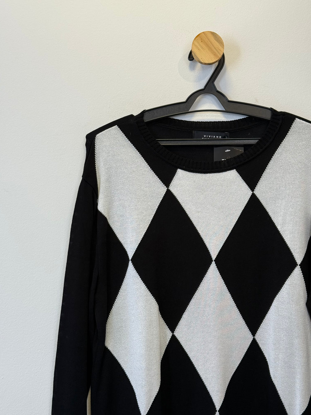 Suéter Tricot Estampa Rombos
