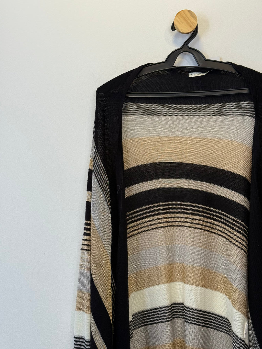 Cardigan Tricot Alongado Metalizado