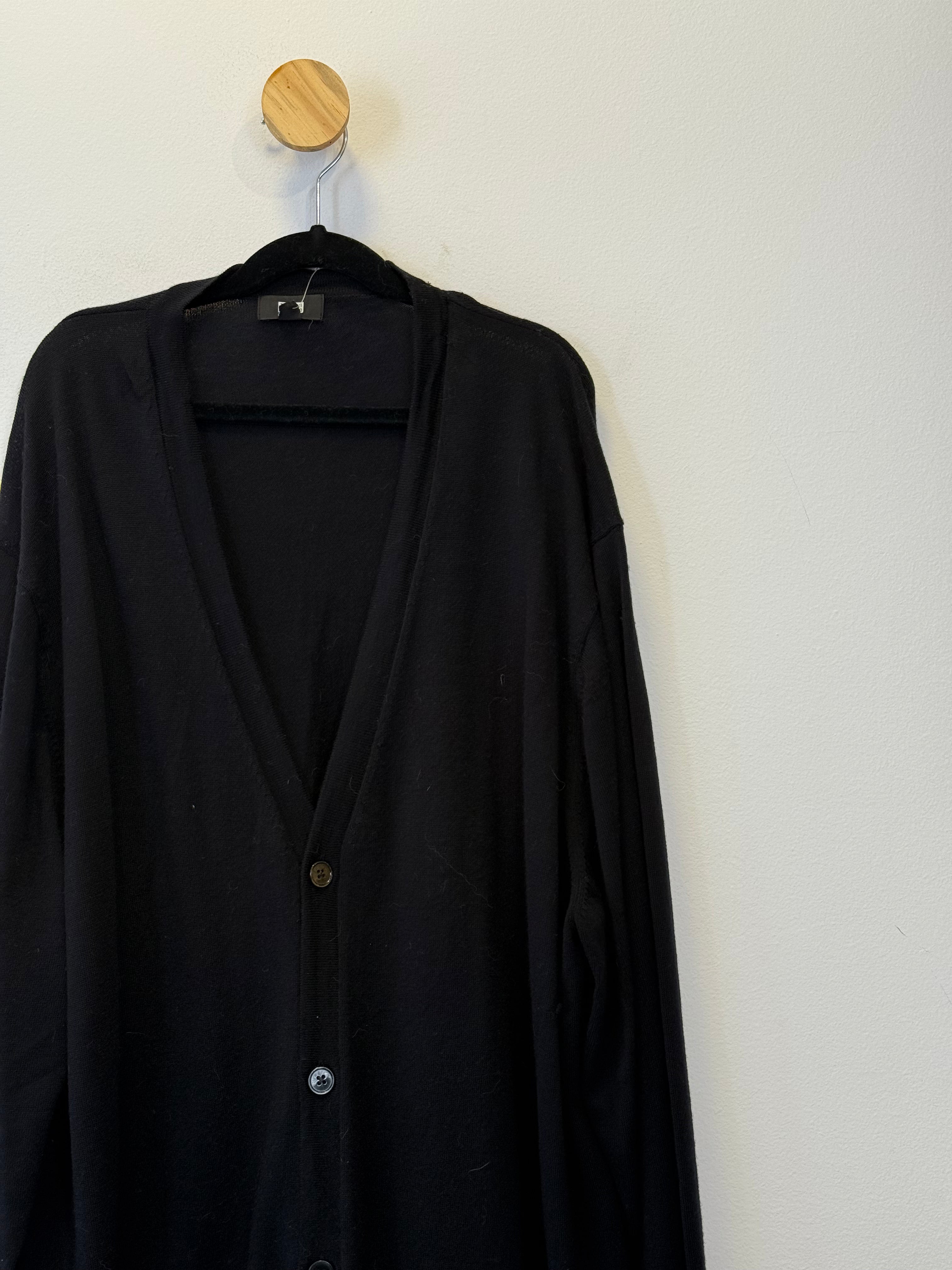 Cardigan Tricot Alongado Preto