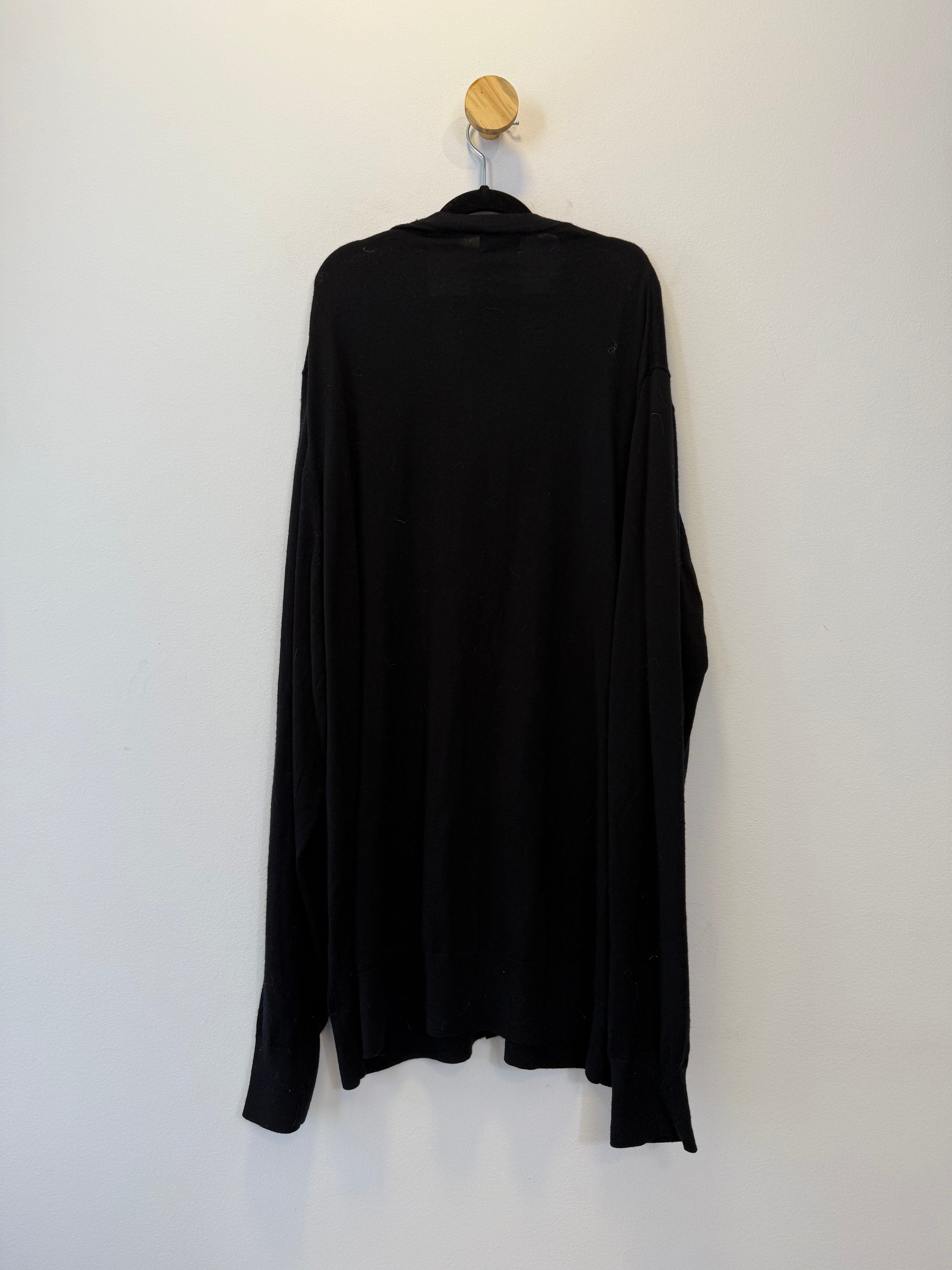 Cardigan Tricot Alongado Preto