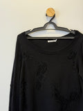 Suéter Tricot Preto Detalhes em Renda