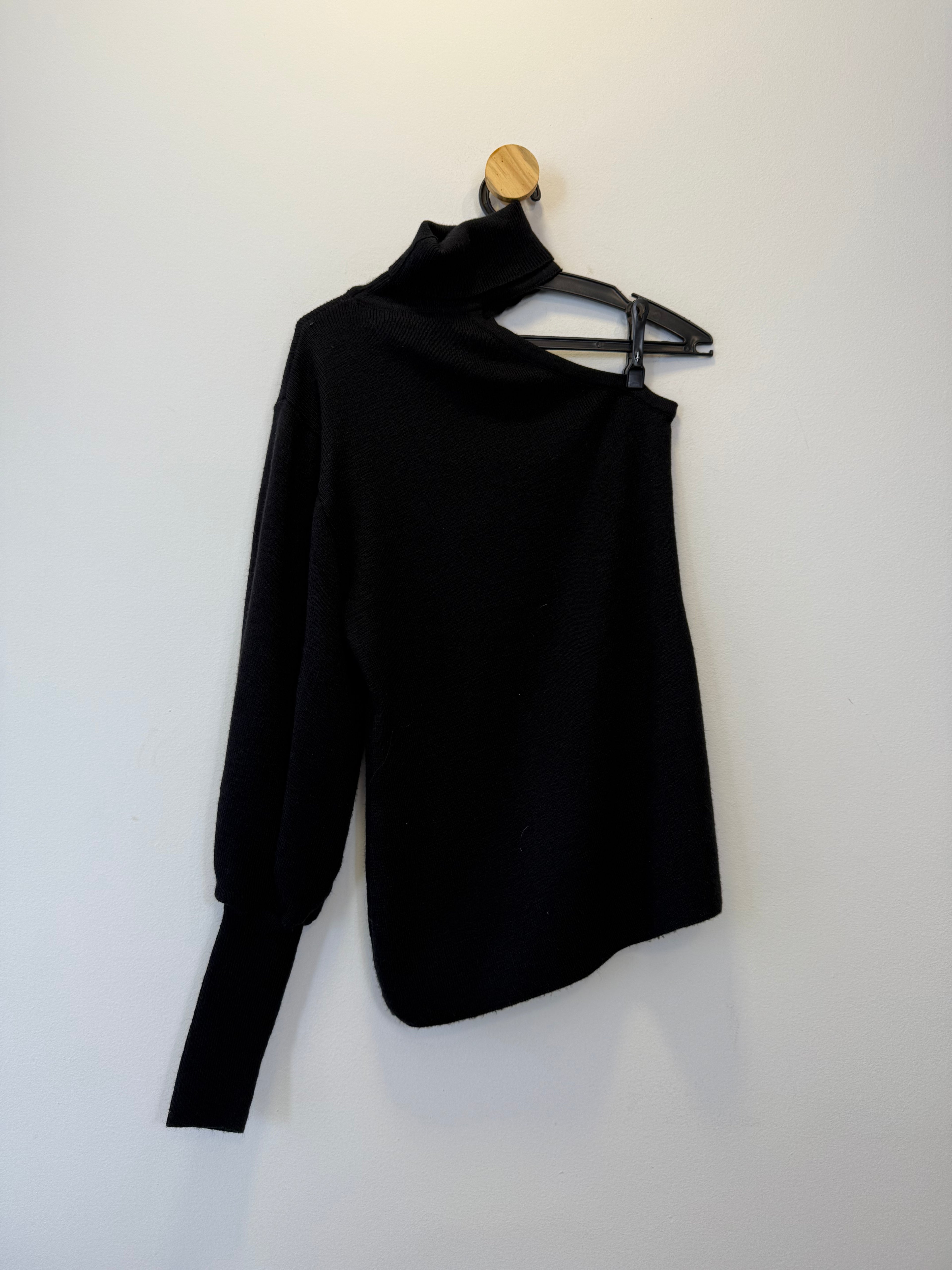 Blusa Tricot Preta Nula Manga