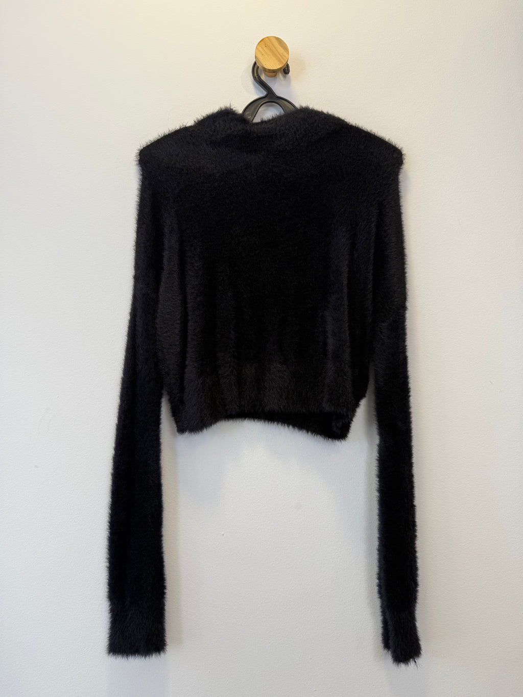 Suéter Cropped Tricot Preto