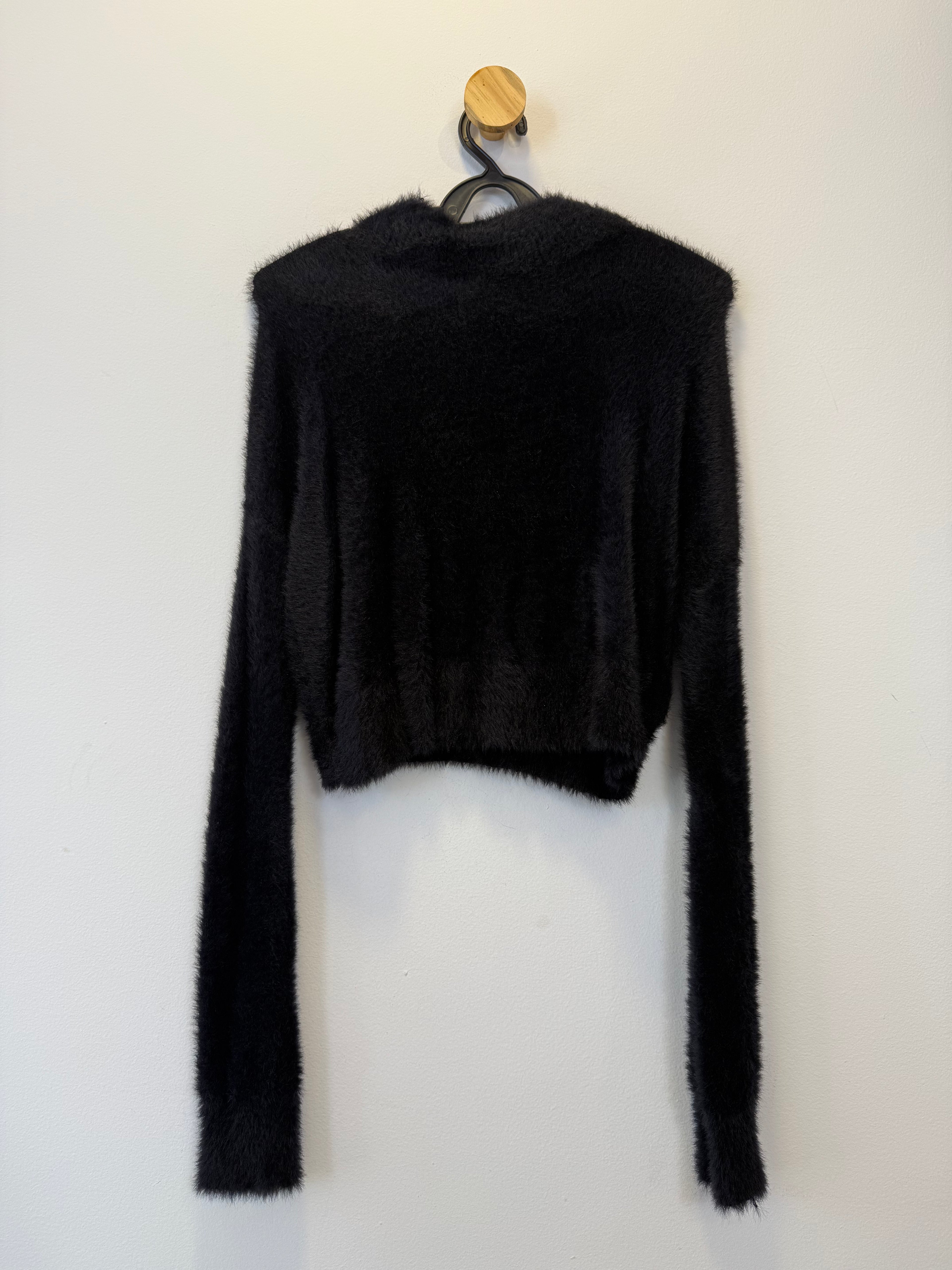 Suéter Cropped Tricot Preto