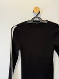 Blusa Tricot  Preta Listra na Manga