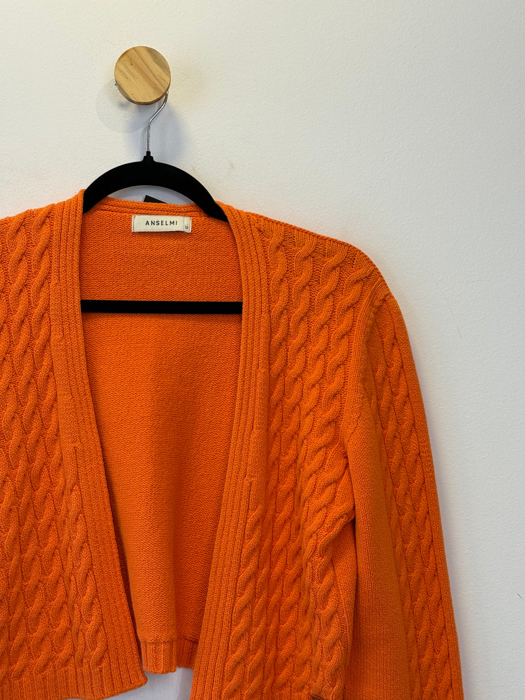 Cardigan Cropped Tricot Laranja