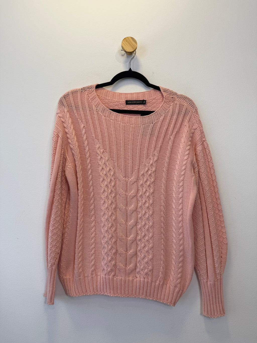 Suéter Tricot Transado Rosa