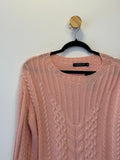 Suéter Tricot Transado Rosa