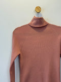 Suéter Tricot Canelado Rosa Antigo