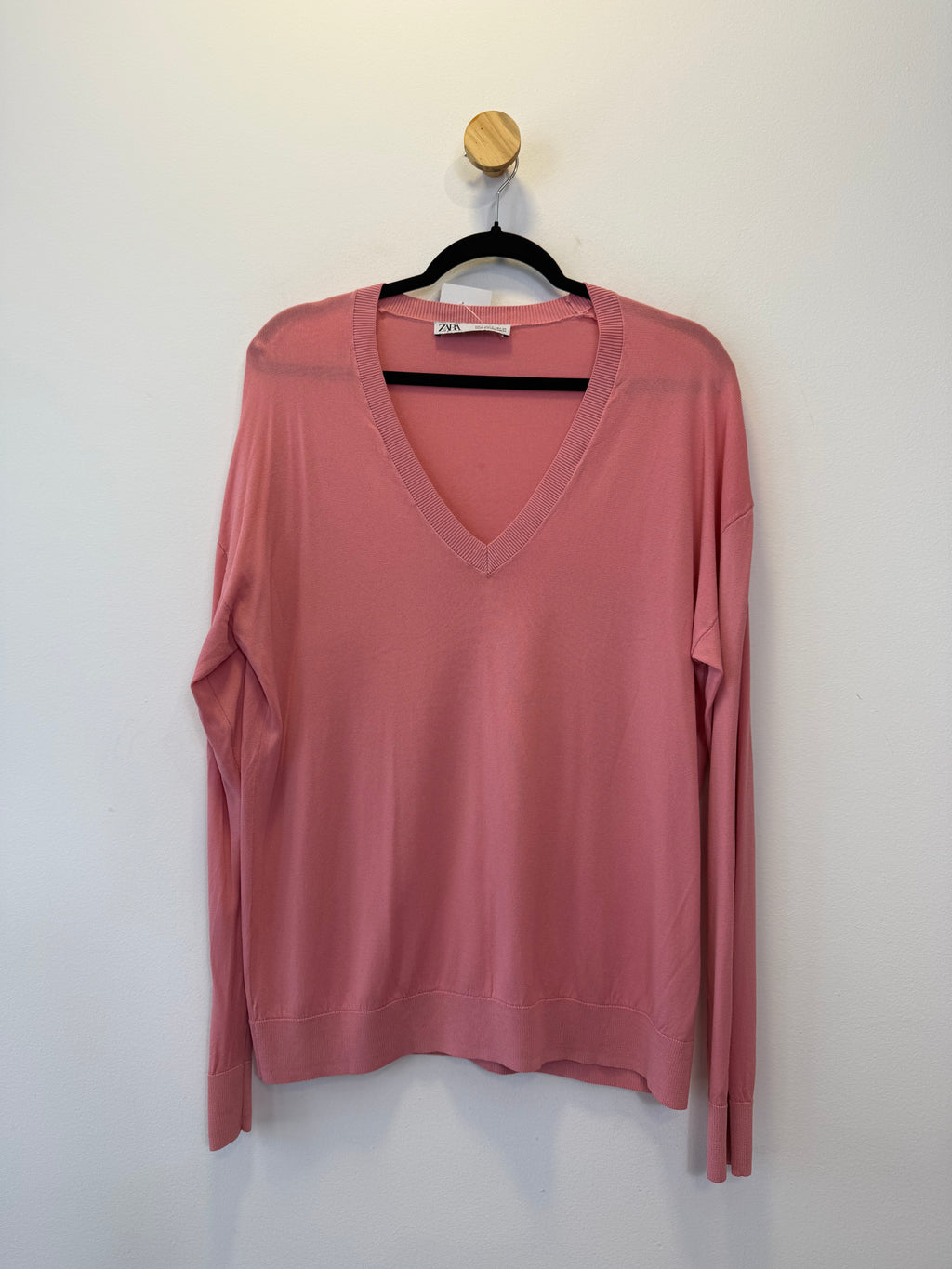 Suéter Tricot Gola V Rosa