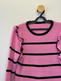 Suéter Tricot Rosa Listrado