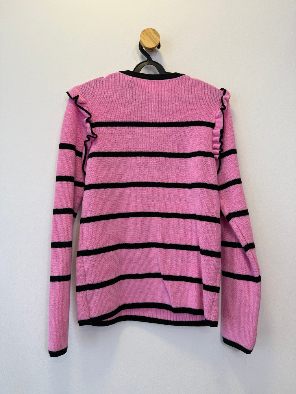 Suéter Tricot Rosa Listrado