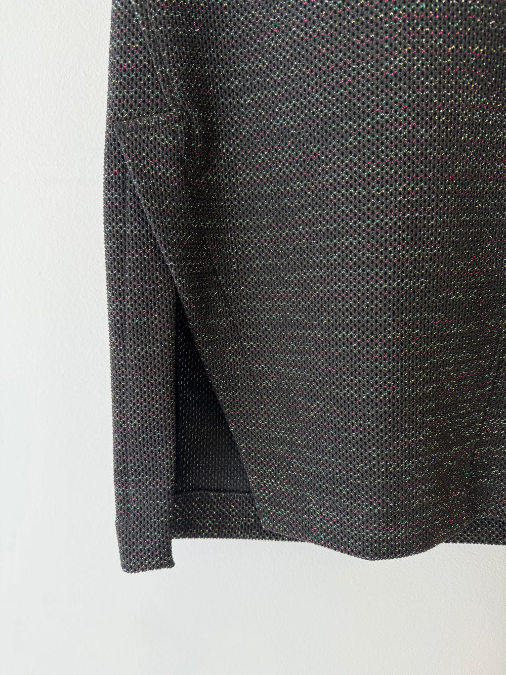 Saia Midi Preta Lurex Colorido