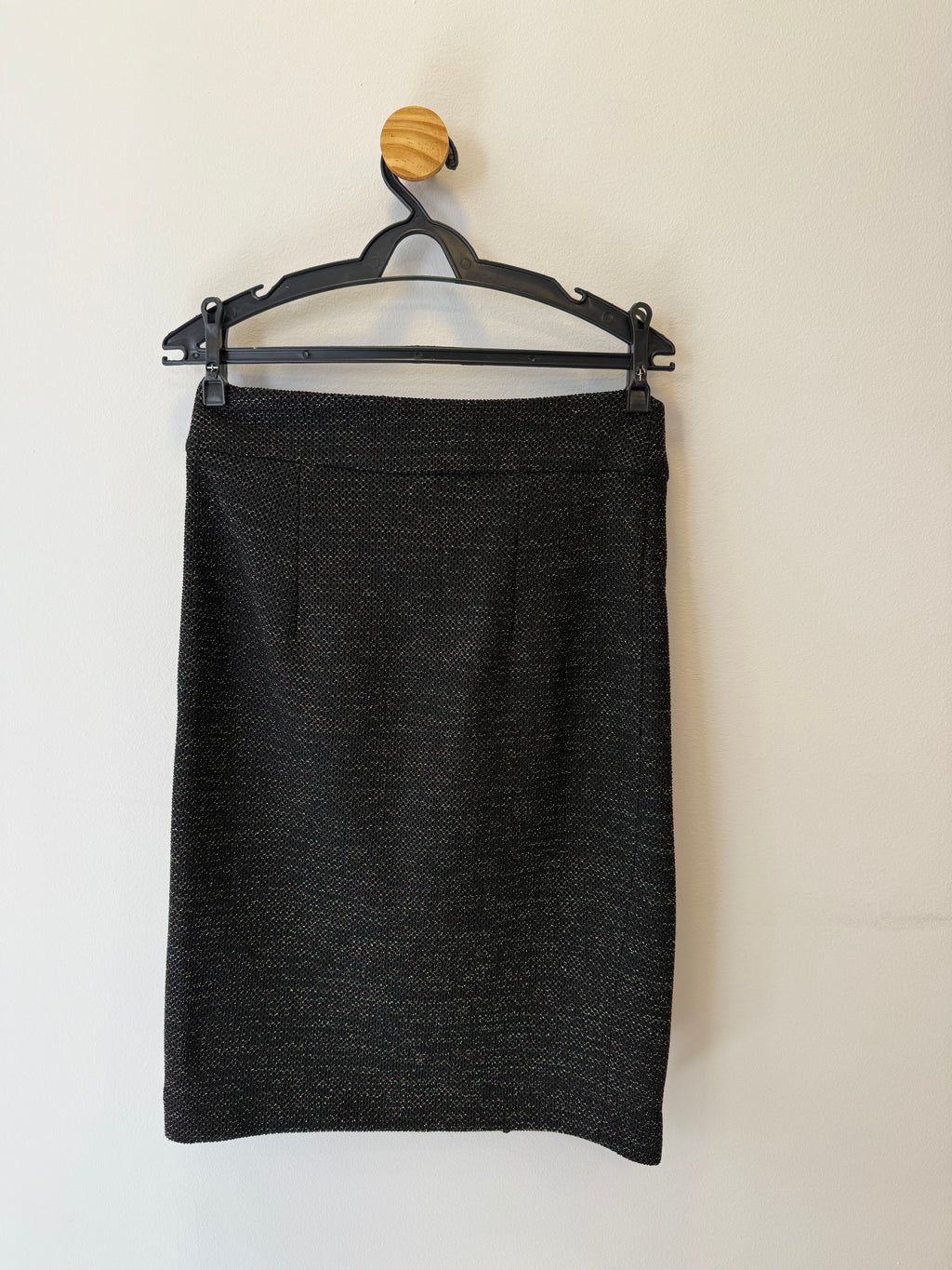 Saia Midi Preta Lurex Colorido
