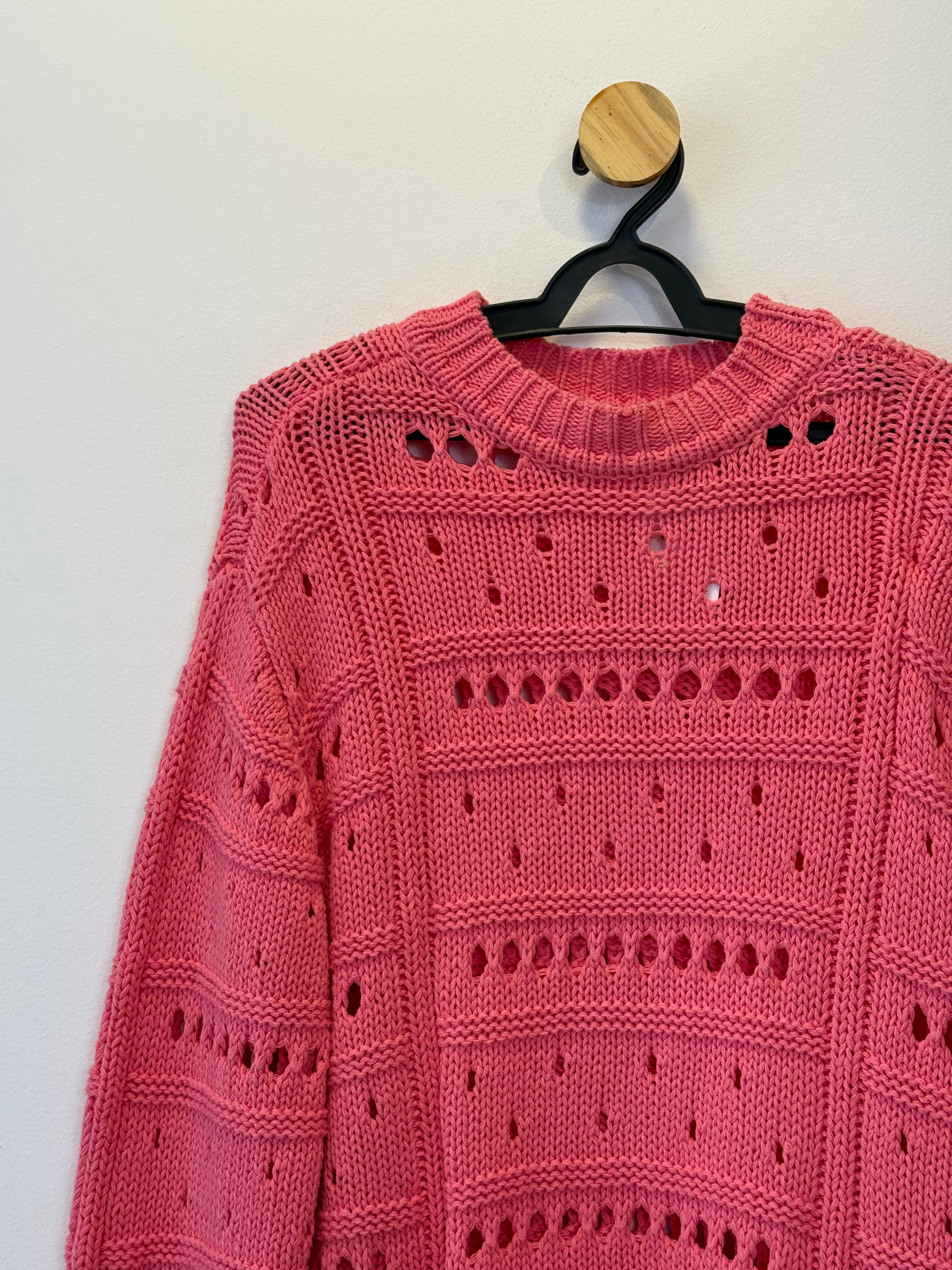 Suéter Tricot Rosa Flamingo