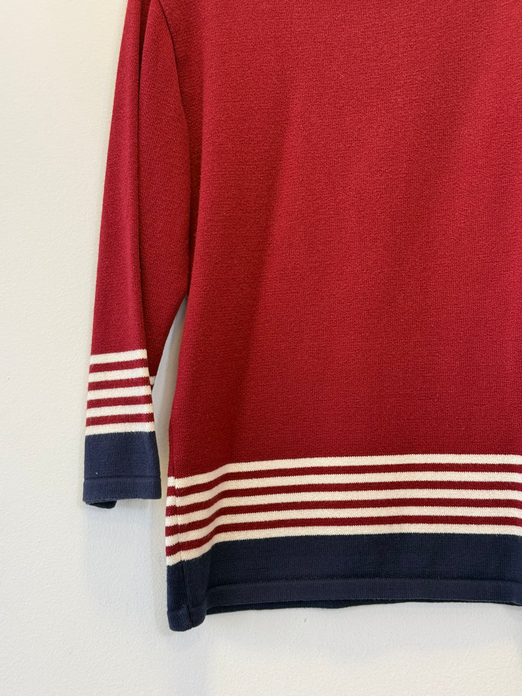 Blusa Tricot Vermelha Listras