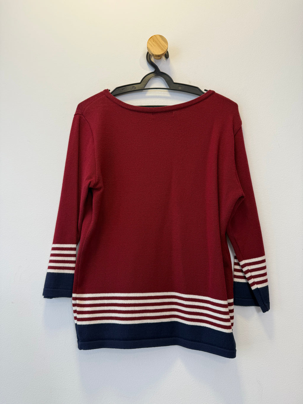 Blusa Tricot Vermelha Listras