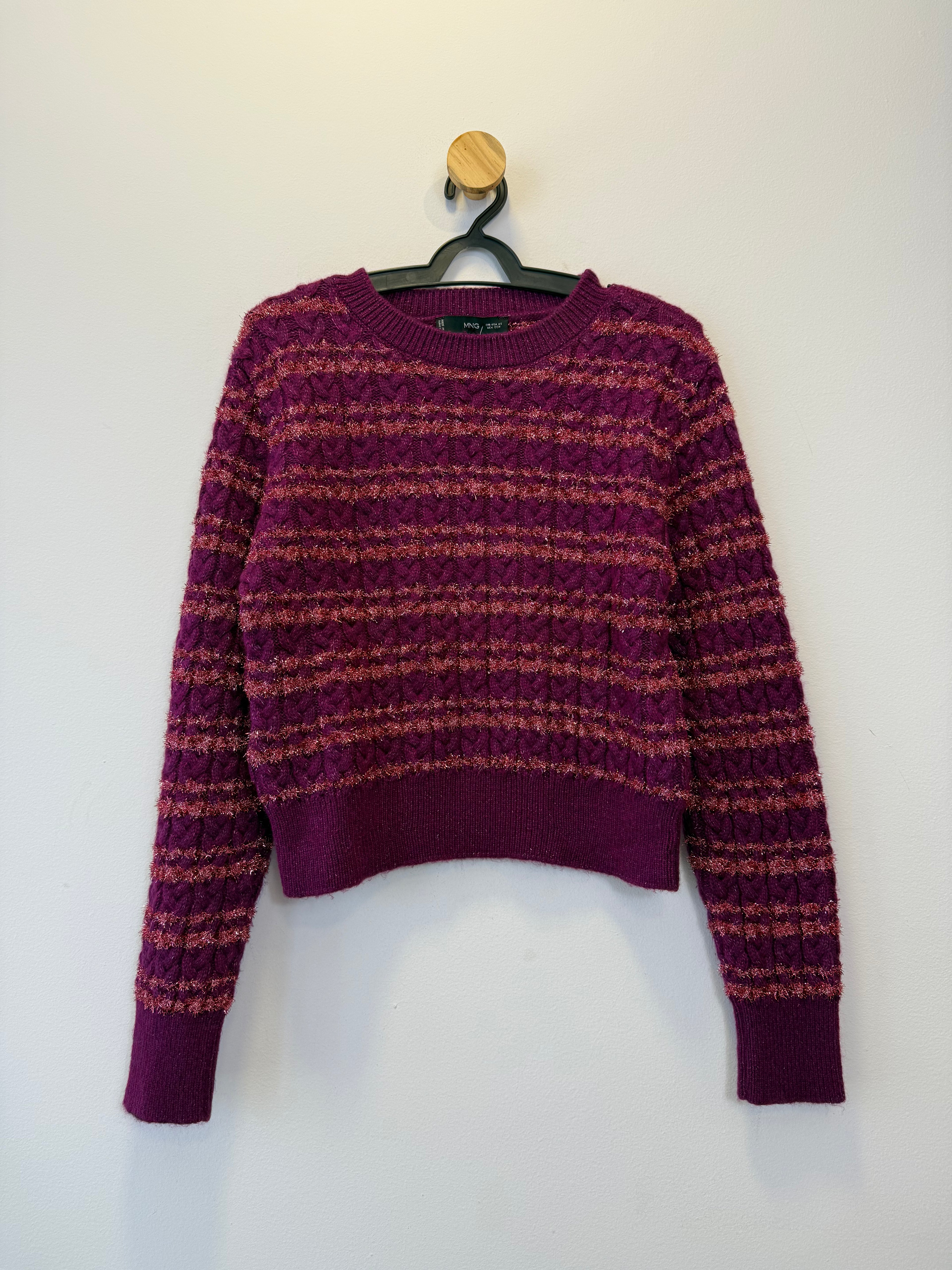 Pulôver Tricot Purpúra Listrado