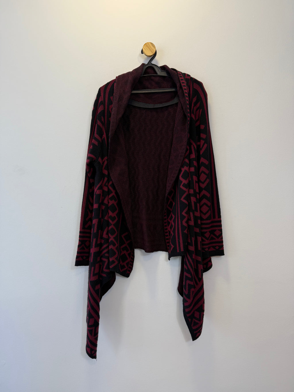 Casaco Tricot Vermelho e Preto
