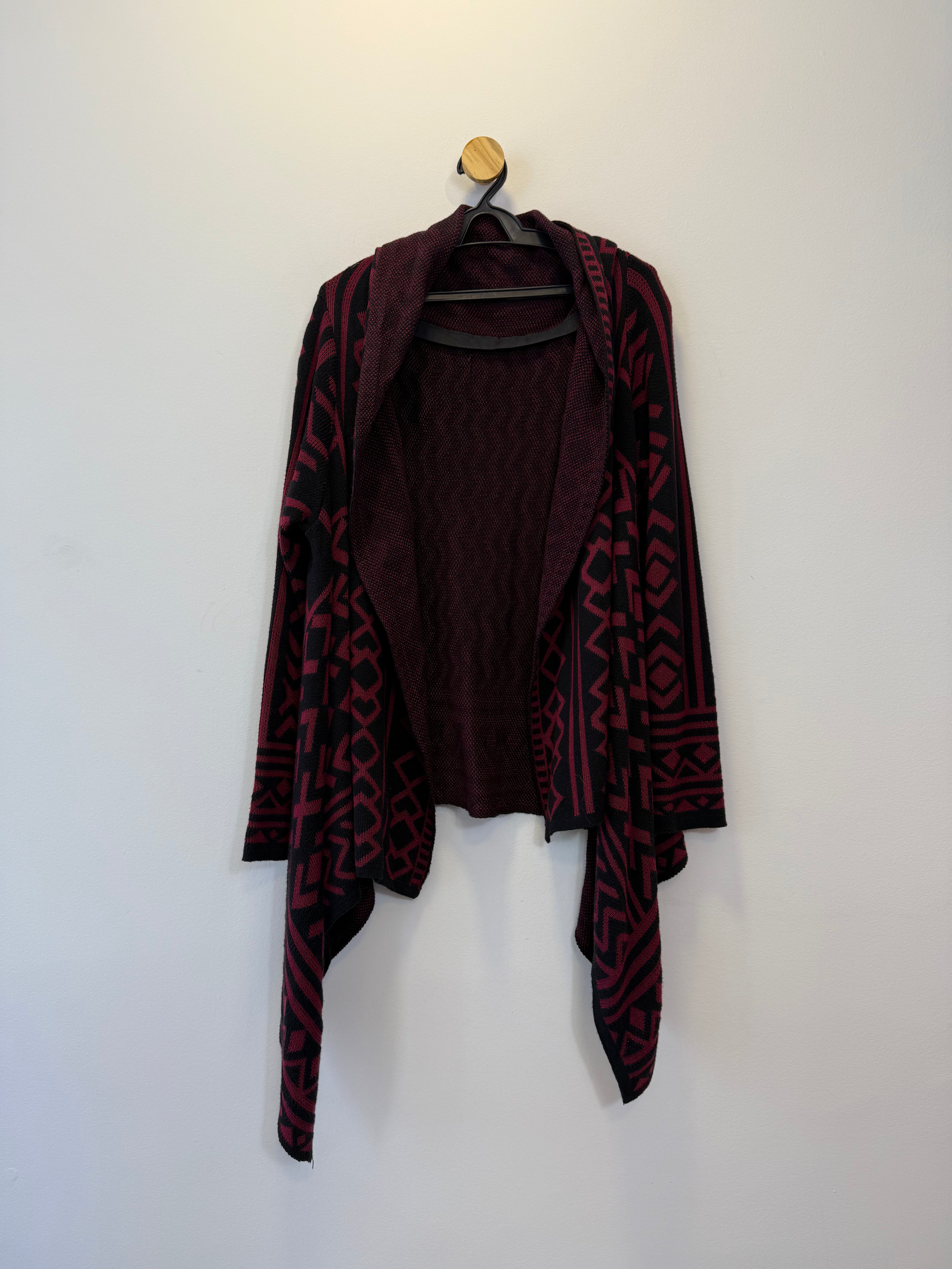 Casaco Tricot Vermelho e Preto