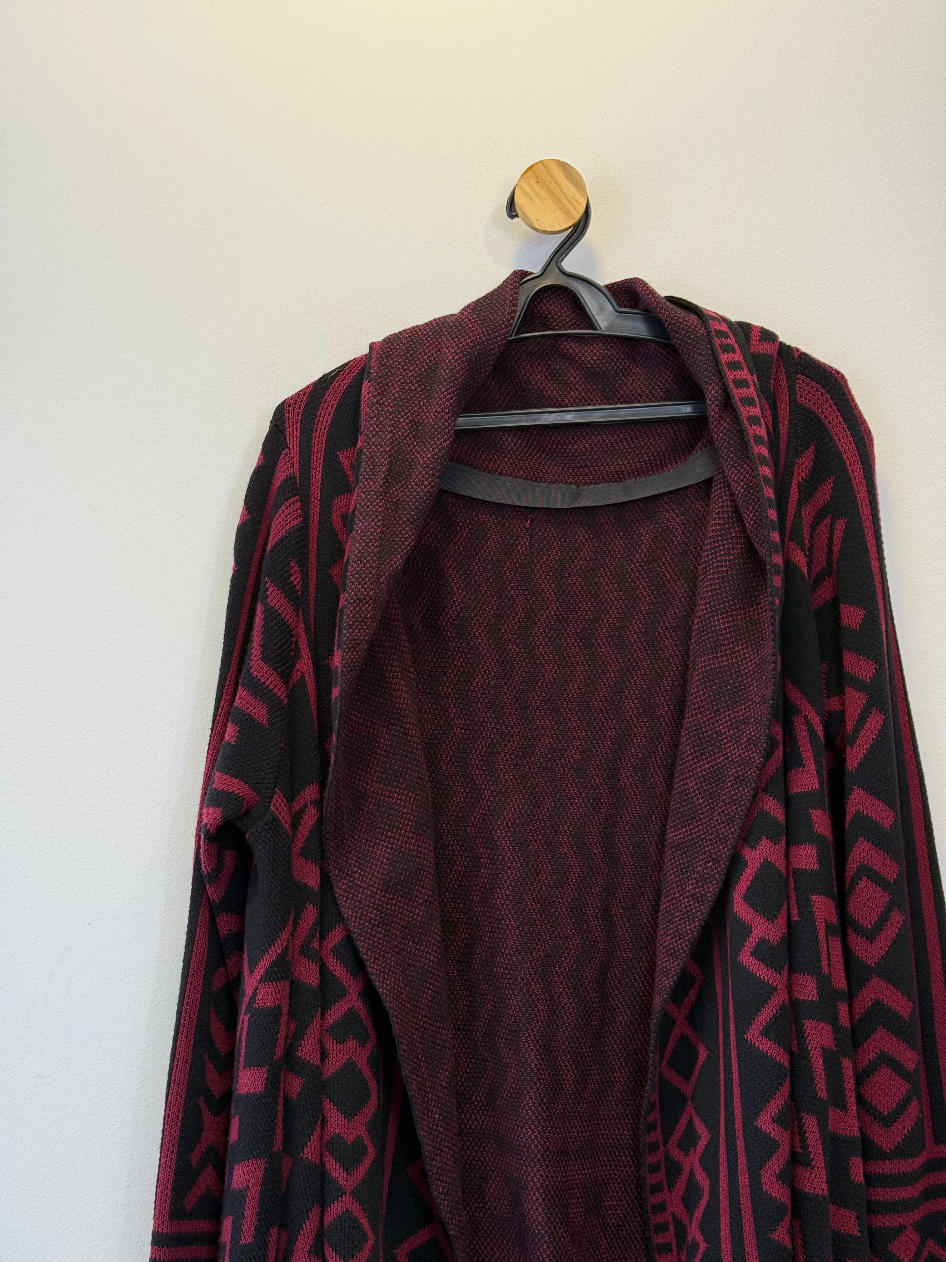 Casaco Tricot Vermelho e Preto
