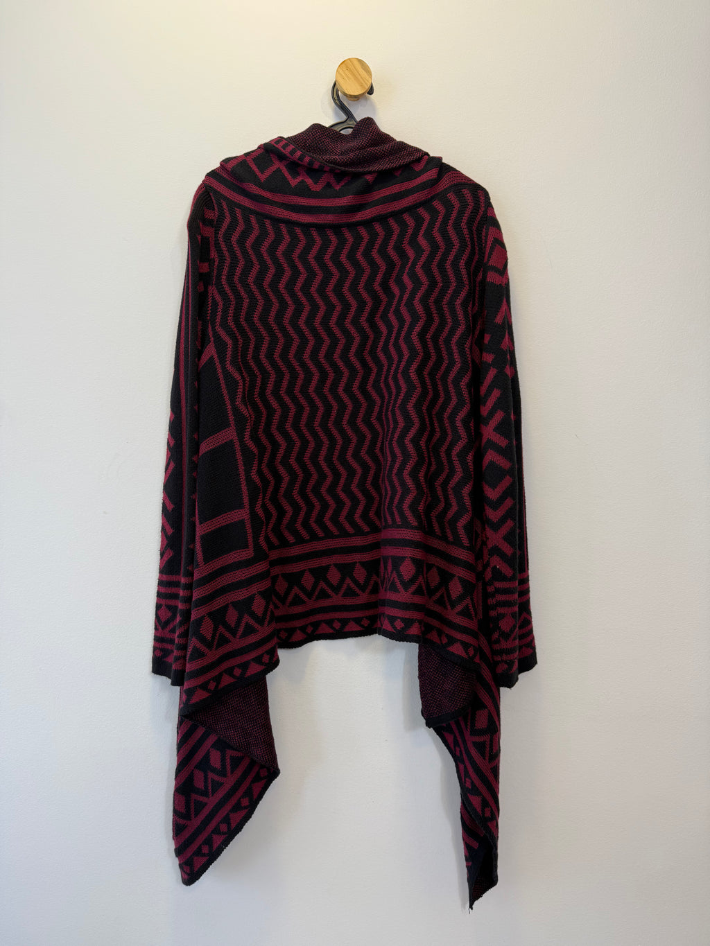 Casaco Tricot Vermelho e Preto