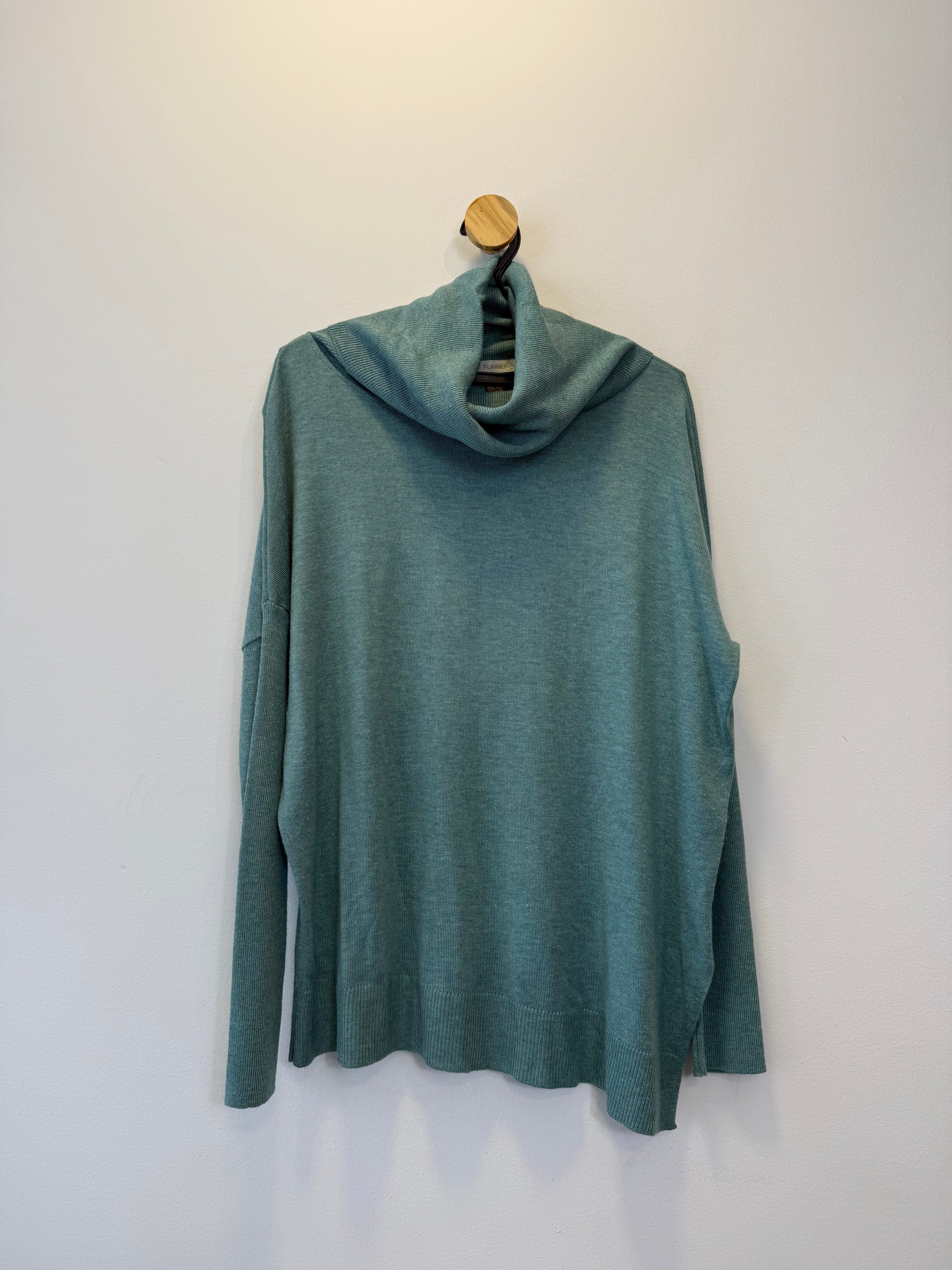 Suéter Tricot Verde Água